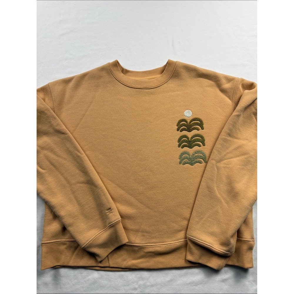 Roark Open Roads Open Minds Embroidered Crewneck Sweatshirt Mustard Yellow M